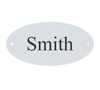 [Custom] Personalised Engraved Brushed Stainless Steel Door Name Plate Selection Of Shapes/Sizes Memorial Plate Bench Plaque Door Plate (PLT65 100mm x 50mm)