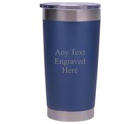 [Custom] Personalised Engraved Dark Blue Any Message Double Wall Insulated Cup 500ml 17.5oz Hot Cold Coffee Tea Ideal for Birthday