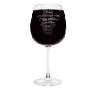 Custom Personalised Engraved Giant Wine Or Gin Glass Free Text. Great for Birthdays, Christmas, For Her.