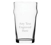 [Custom] Personalised Engraved Nonic Half Pint Glass 10oz (28cl) Birthday Wedding Retirement Christmas