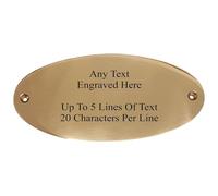 [Custom] Personalised Engraved Oval Premium Solid Brass Door Plates Selection of Styles Door Plaque Name Plate Bench Plate Memorial (Oval Plain 135 X 65MM)
