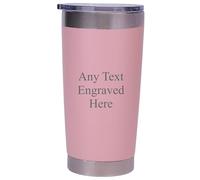 [Custom] Personalised Engraved Pink Any Message Double Wall Insulated Cup 500ml 17.5oz Hot Cold Coffee Tea Ideal for Birthday Mothers Day Christmas Wedding/Anniversary/Birthday/Retirement