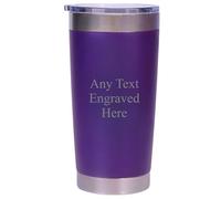 [Custom] Personalised Engraved Purple Any Message Double Wall Insulated Cup 500ml 17.5oz Hot Cold Coffee Tea Ideal for Birthday Mothers Day Christmas Wedding/Anniversary/Birthday/Retirement