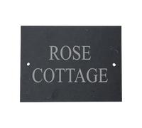 [Custom] Personalised Engraved Rectangle Slate House Sign Door Plate House Number Name (Name Only)