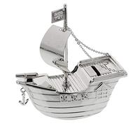 [Custom] Personalised Engraved Silver-plated Pirate Ship Bank Money Box Christening / Birthday / Baby Gift