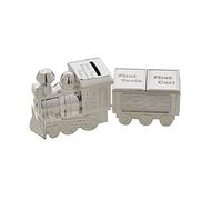 [Custom] Personalised Engraved Silver-plated Train & Carriage Bank Money Box Christening / Birthday Gift