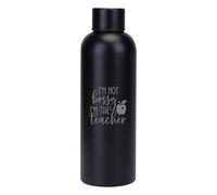 [Custom] Personalised Engraved Teacher Gift Designs Double Wall Insulated Water Bottle 500ml 17.5oz Hot Cold (Black Matt, I'm Not Bossy)