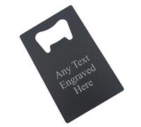 [Custom] Personalised Engraved Wallet Credit Card Bottle Opener Brushed Silver or Black Matt Home Bar Wedding Birthday Fathers Day Christmas (Black Matt)