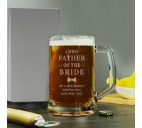 Custom Personalised Father of The Bride Pint Stern Tankard - for Weddings, Stag Party, Him