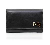 Custom Personalised Gold Name Black Leather Purse. for Her, Mother's Day, Anniversary, Birthday, Christmas