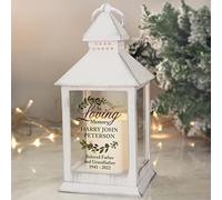 Custom Personalised In Loving Memory White Lantern - Memorial, LED