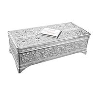 Custom Personalised Laser Engraved Antique Jewellery Trinket Box Silver Plated Ideal Anniversary, Mum, Weddings, Christmas, For Her.