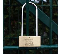 Custom Personalised Laser Engraved Heart Motif Love Lock Padlock. for Valentines Day, Birthday, Wedding, Anniversary Brass