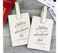 Custom Personalised 'Lifetime of Adventures' Couples Luggage Tags - Holiday, Travel, Suitcase, Baggage, Vacation