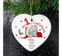 Custom Personalised Me to You My 1st Christmas Ceramic Heart Decoration