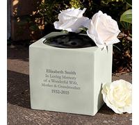 Custom Personalised Memorial Graveside Flower Holder Vase Rose Bowl Engraved with Custom Message