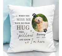Custom Personalised Memorial Pet Photo Upload Cushion. Great for Pet Lovers, Dogs, Cats, Rainbow Bridge, Pillow