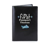 Custom Personalised My First Black Passport Holder - Holiday, Vacation, Luggage, Baby, Kids