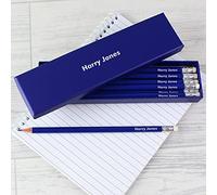Custom Personalised Name only Blue Pencils including Personalised Presentation box