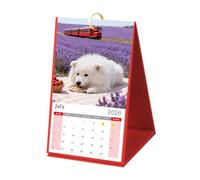 Custom Personalised Photo Desk Calendar 2026 Desktop Calendar Freestanding Flip Month to View Spiral Bound Red Canender Print Your Photo Calendars For Her & Him Home Office Party Birthday Gift