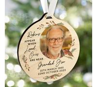 Custom Personalised Photo Upload Robin Memorial Wooden Decoration with any photo and message. For Memorial, Christmas