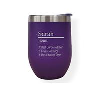 [Custom] Personalised Purple Name Noun/Definition 12oz Insulated Travel Cup Hot Cold Coffee Tea Ideal for Birthday Mothers Day Christmas Wedding/Anniversary/Birthday/Retirement
