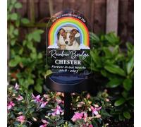 Custom Personalised Rainbow Bridge Pet Memorial Outdoor Solar Light - Perfect for Pet Memorial