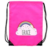 Custom Personalised Rainbow Pink Kit Bag, 3-11 Years. Back to School, Dance, Ballet, Tap, Street