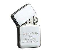Custom Personalised Silver Star Lighter. Laser Engraved. Birthdays, Christmas, Weddings, For Him.