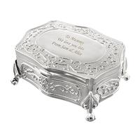 Custom Personalised Small Antique Trinket Box. Laser Engraved. Ideal for Mum, Birthdays, Valentines.