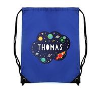 Custom Personalised Space Blue Kit Bag, 3-11 Years. Back to school