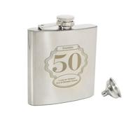 Custom Personalised Stainless Steel Big Age Hipflask. Laser Engraved. Ideal Milestone Birthday Gift. 18th, 21st, 30th.