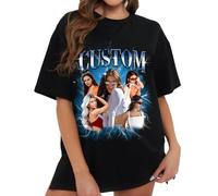 Custom Personalised T Shirt for Men Women, Customized Graphic Tees- Customised Text & Design Upload, Birthday Gifts, Valentine's Day Gift, Team Wear Tshirt Multicolour