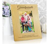 Custom Personalised The Best Grandparents" Portrait Oak Finish Wooden Photo Frame 6x4 6 x 4