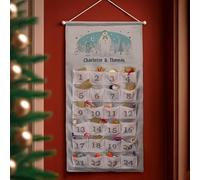 Custom Personalised The Snowman and the Snowdog Advent Calendar in Silver Grey - Reusable Fabric Christmas Countdown