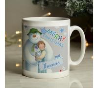 Custom Personalised The Snowman and The Snowdog Blue Mug - Custom Christmas Mug