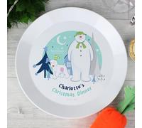 Custom Personalised The Snowman and The Snowdog Plastic Childrens Plate - for Christmas