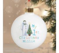 Custom Personalised The Snowman My 1st Christmas Bauble - Baby’s First Christmas Keepsake