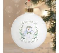 Custom Personalised The Snowman Winter Garden Bauble - Christmas Tree Decoration