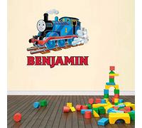 Custom Personalised Thomas the Tank Engine Bedroom Nursery Wall Sticker Decal (Size Approx: 70cm W x 66cm H)