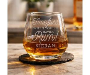 Custom Personalised Time Flies When You're Having Rum Tumbler - Christmas, Birthday, Father's Day, Anniversary