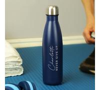 Custom Personalised Two Lines Navy Metal Insulated Drinks Bottle. Ideal for Kids,Teachers,Work,School,Cycling,Gym,Camping, Mother's Day, Father's Day