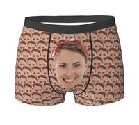 Custom Personalised Underwear for Men,Design Your Own Customised Boxers with Photo,Personalized Funny Face Boxer Shorts, Breathable Trunks,Sweet Cheeks Gift for Boyfriend Husband,Anniversary Wedding