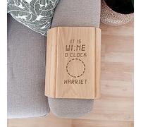Custom Personalised Wine O Clock Wooden Sofa Tray Coaster