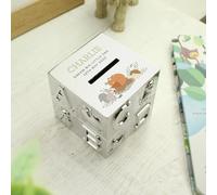 Custom Personalised Woodland Animals ABC Money Box - For Communion, Christening, Baptism, Confirmation, Birth, Birthday