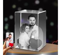 Custom Personalized 3D Holographic Photo Engraved and Etched Inside a Crystal with Your Own Picture - Perfect for Birthdays, Weddings, Memorials, Mother’s Day, Valentine’s, and Christmas Gifts