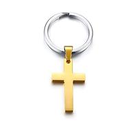 Custom Personalized Bible Verse Faith Cross Prayer Keychain Keyring Keychain for Men Women,Stainless Steel Religious Gift Gold