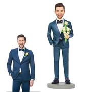 Custom Personalized Bobble Head Figures Full Body Customization Handmade Sculpture,Customized Wavy for Adults/kid - Artistic Sculpture for Boss,Office Colleagues,Boyfriend and Husband (18cm)