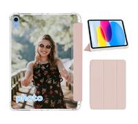 Custom Personalized Case for iPad A16 11th Generation 11 Inch 2025 & 10th 10.9 inch 2022 with Pencil Holder, Slim Stand Protective Cover with Clear Transparent Back Shell Photo Logo Text Design,Pink