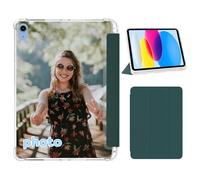 Custom Personalized Case for iPad Air 13 inch (M3/M2-2025/2024) with Pencil Holder, Slim Stand Protective Cover with Clear Transparent Back Shell Photo Logo Text Design, Auto Wake/Sleep, Deep Green